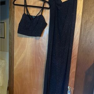 Black Glittery Two-Piece Set